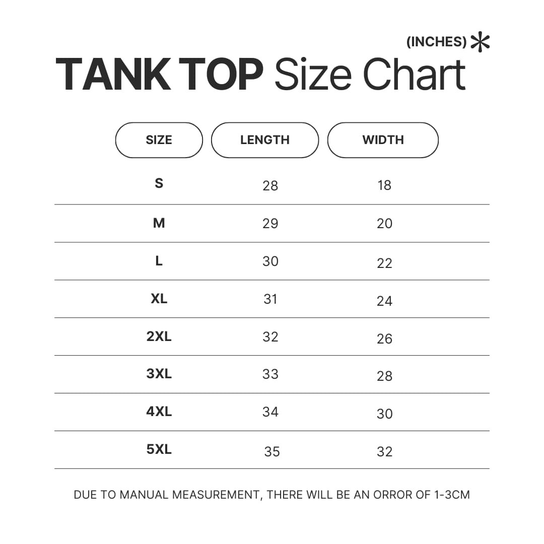 Tank Top Size Chart - Adventure Time Merch