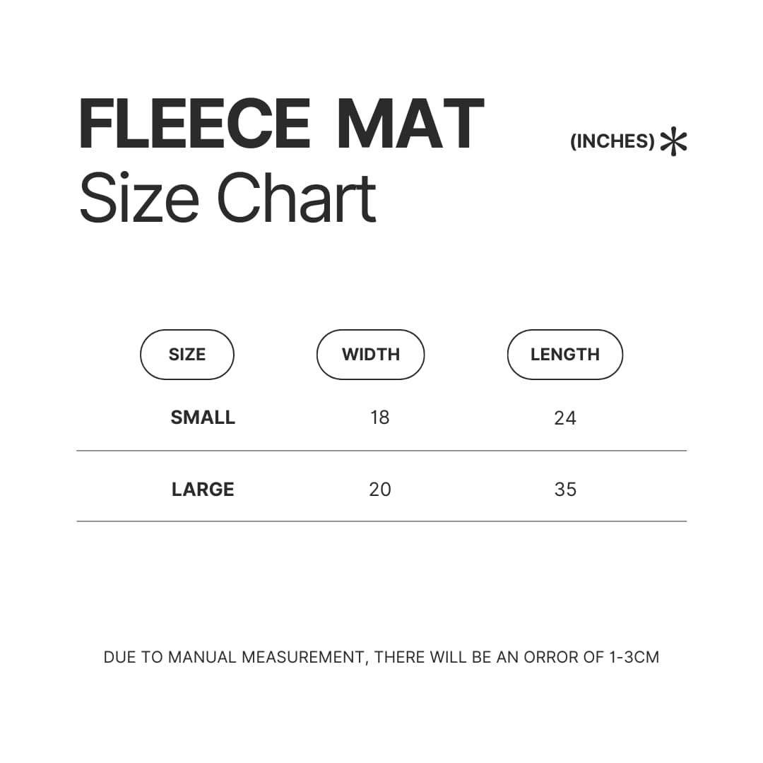 Fleece Mat Size Chart - Adventure Time Merch