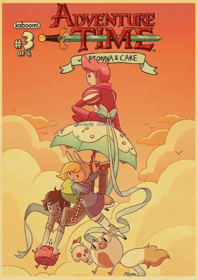 Fly by Umberlla Adventure Time Poster