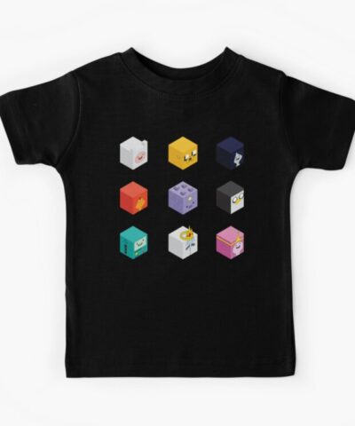 Cube Adventure Time By Akela Kids T Shirt