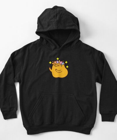 Alternative view of Adventure Time Jake And Flowers Kids Hoodie