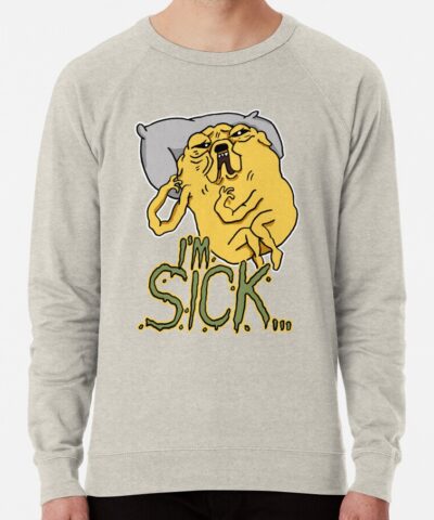 Alternative view of Sickly Jake From Adventure Time I M Sick Quote Sweatshirt