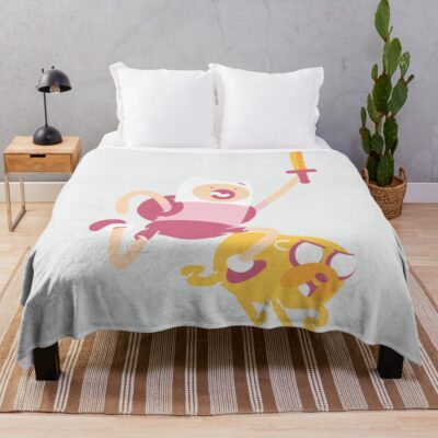 Finn And Jake Adventure Time Throw Blanket