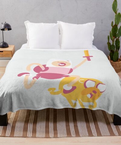 Finn And Jake Adventure Time Throw Blanket