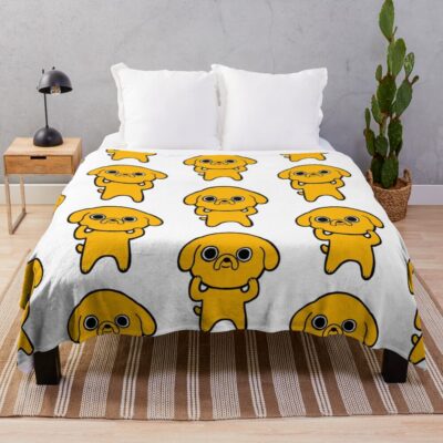 Adventure Time Kawaii Jake The Dog Throw Blanket