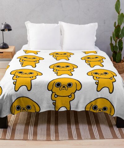 Adventure Time Kawaii Jake The Dog Throw Blanket
