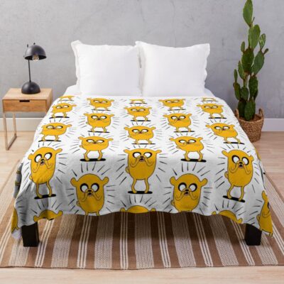 Adventure Time Jake The Dog In Shock Color Throw Blanket