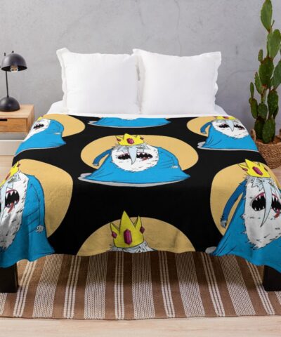 Angry King Of Ice Throw Blanket