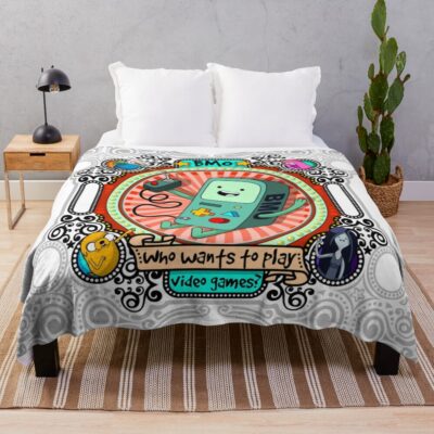 Bmo Bmo Adventure Time Beemo Throw Blanket