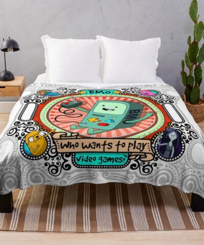 Bmo Bmo Adventure Time Beemo Throw Blanket