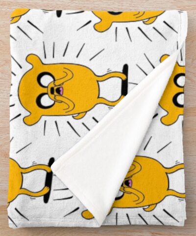 Alternative view of Adventure Time Jake The Dog In Shock Color Throw Blanket