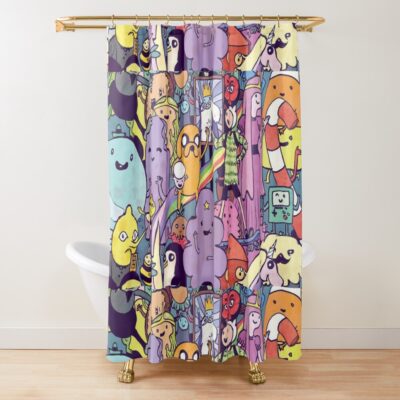Adventure Time Characters Shower Curtain
