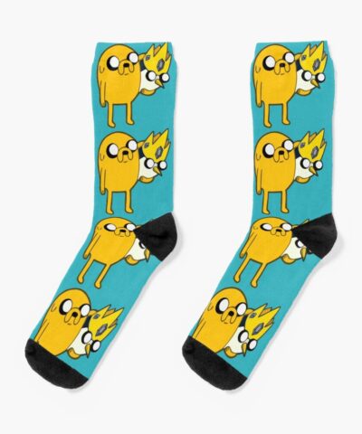 Jake Holds Gunter In His Arms From Adventuretime Socks
